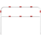 Protective bar made of steel tubing |  60 x 2.5 mm | with crossbar | total width: 2000 mm | total height: 1400 mm | hot-dip galvanized and white coatedwith red reflecting stripes